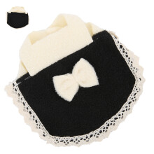Hamster-Umhang-Outfit mit Schleifenknoten, Schwarz, Größe L für Kleintiere