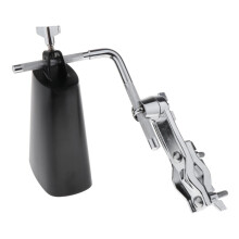 Cowbell Noise Maker Percussion Mountable Black for Drum Set with Stand