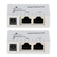 2 Pieces Passive PoE Injector Power Over Ethernet-RJ45 Data to RJ45 Po
