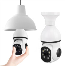 Wireless Wifi Bulb Camera with 355 Rotation & Night Vision E27 Base