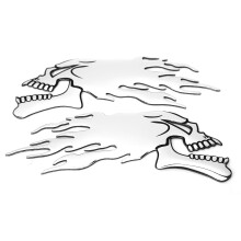 Sun Resistant Waterproof Cool Skull Pattern Flame Skull Design3D Motorcycle Sticker Motorcycle Decoration High Quality Soft Rubber Easy To Install