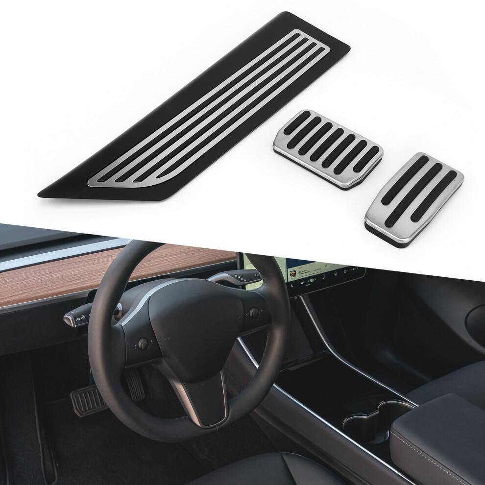 Auto Foot Pedal Set For Tesla Model Y 2020-2022 Non-Slip Replacement 4241371337272