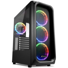 Boîtier PC de Jeu - Sharkoon - TK5M RGB - Noir - Éclairage RGB - Panneaux en verre trempé