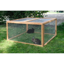 KERBL - Außengehege für Nagetiere - Vario Holz - Feinen Draht - Abmessungen 120x120x59cm
