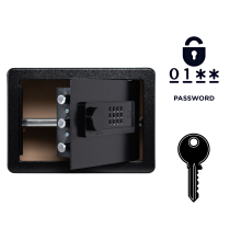 Armored Electronic Home Safe with Keypad Lock 25x35x25cm Black Steel Security Box for Valuables & Documents