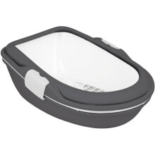 Katzentoilette - TRIXIE - Primo XXL - Mit Rand - 56 x 25 x 71 cm - Hellgrau/ Weiß