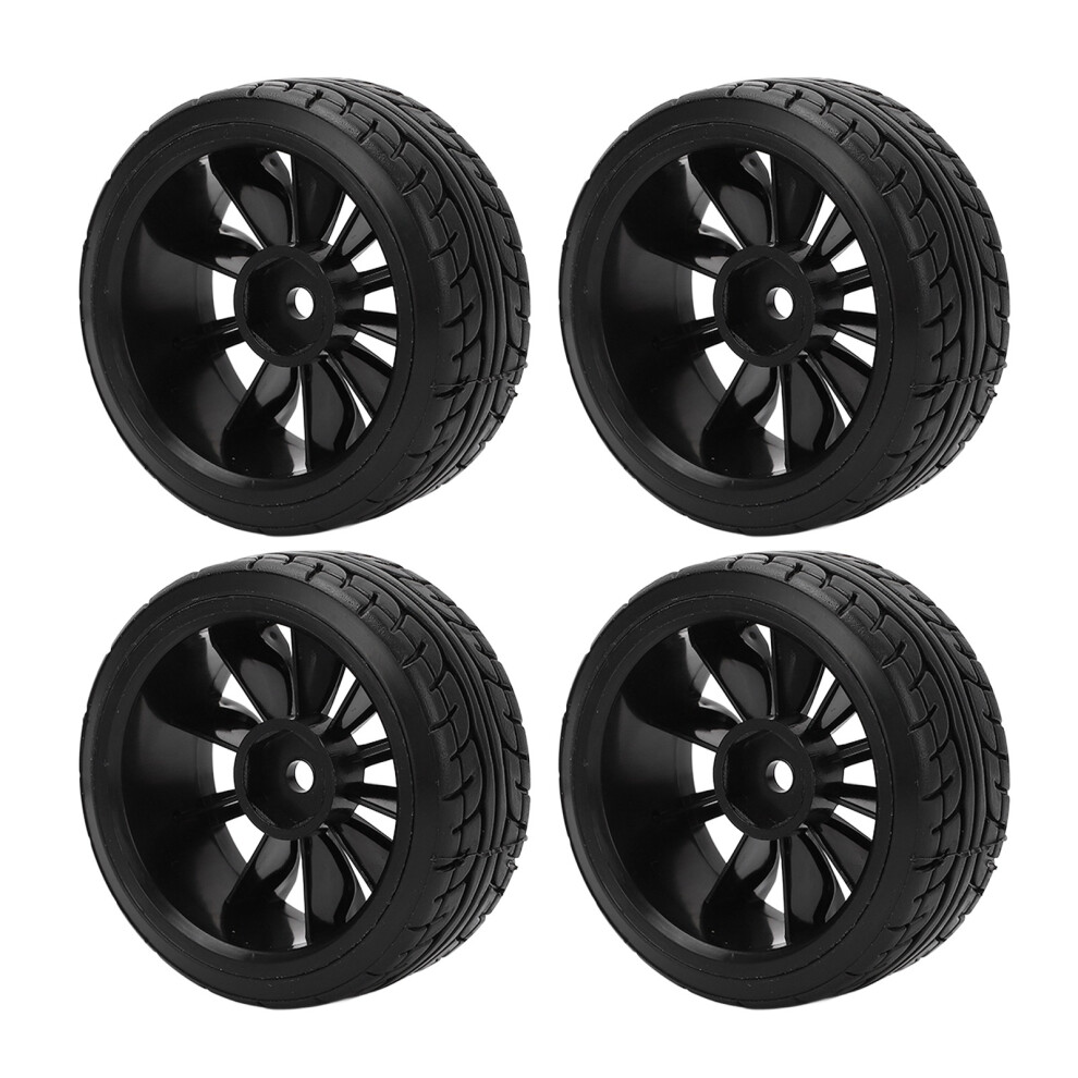 4Pcs 1/10 Rc Drift Car Tires Hard Rubber For Tamiya Tt02 On Road Drift Black 5011371502753