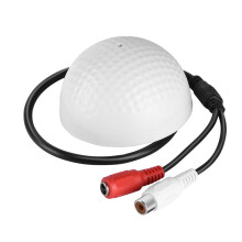 Microfone externo com captação de áudio para vigilância, alta sensibilidade, som nítido e baixo ruído, pré-amplificador integrado, compatível