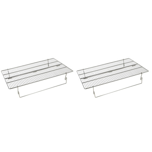 2Pièces Support Barbecue Extérieur Acier Inoxydable Argent Pliable 2