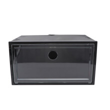 2Pcs Simple Black Shoes Storage Box Plastic with Easy Side Opening