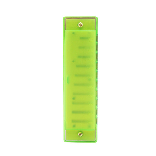 3Pièces Instrument Harmonica 10 Trous Vert Plastique Jouet Éducatif