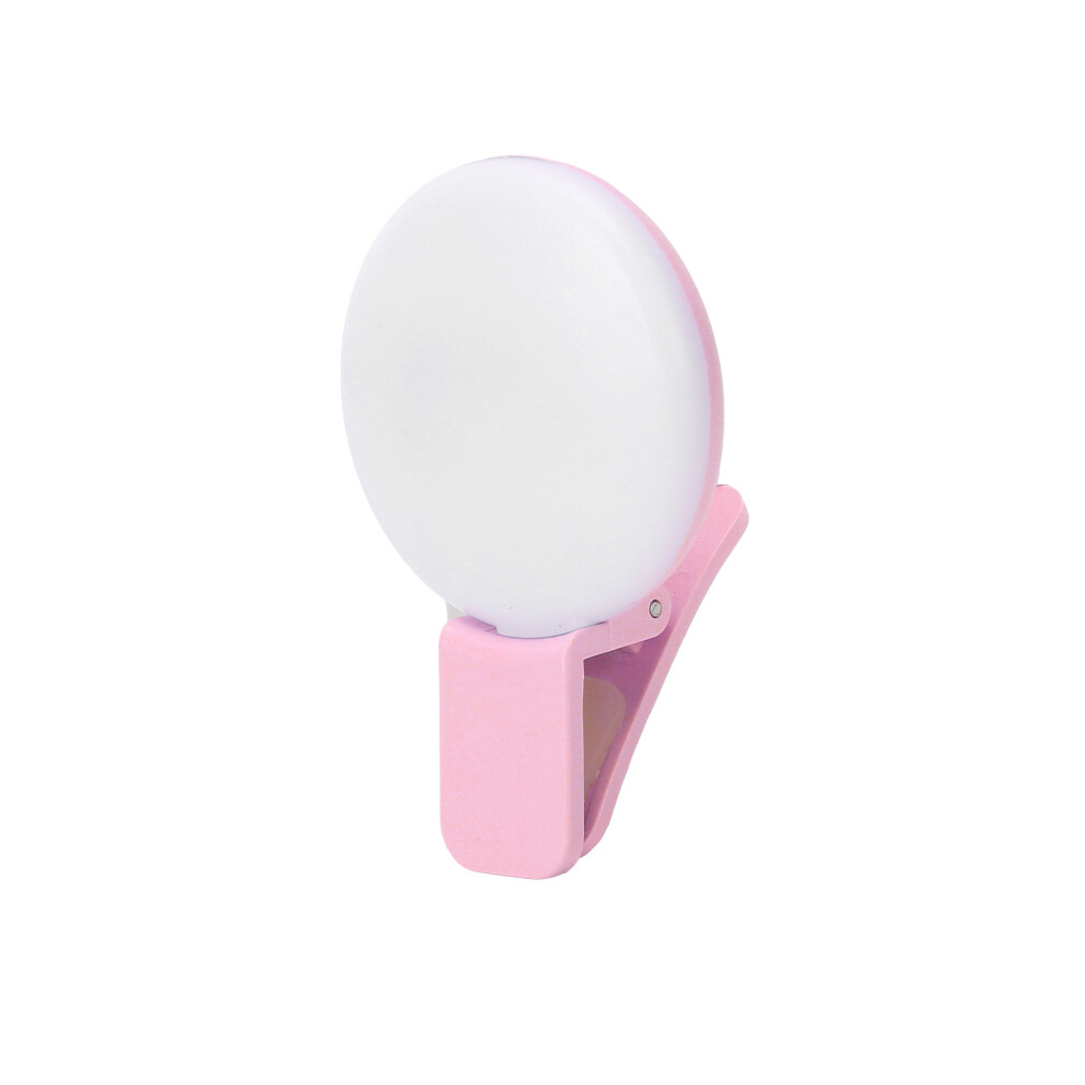 Mini Phone Clip-On Fill Light Usb Rechargeable Selfie Ring Pink 8051378085337