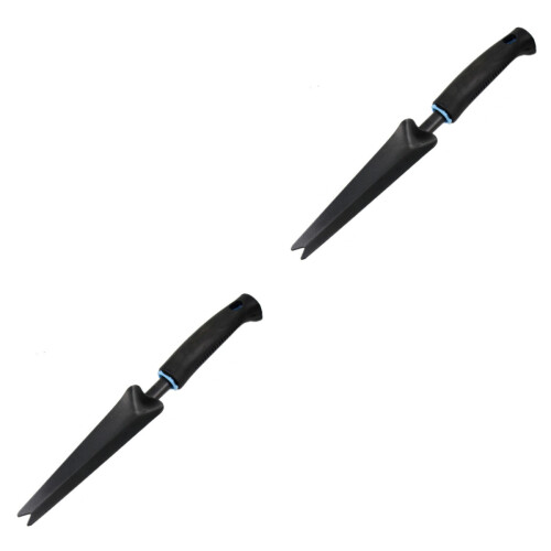 2Pièces Fourche Désherbeur Main Acier Carbone Manche Bois Antidérapant 1
