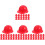 80Pièces Casques De Protection Mini Poupées ABS Rouge Confortables 4