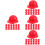 80Pièces Casques De Protection Mini Poupées ABS Rouge Confortables 6