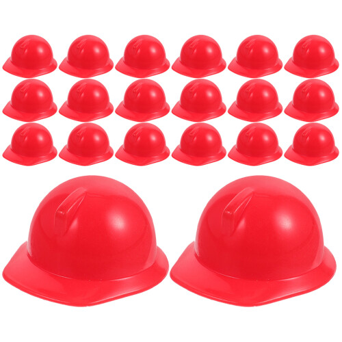 80Pièces Casques De Protection Mini Poupées ABS Rouge Confortables 1