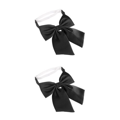 2Pcs Black Pre-Tied Adjustable Bow Tie Set for Men Formal Events 2