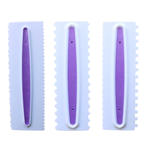 6Pcs Purple Cake Smoother Set Plastic Buttercream Spatulas for Kitchen
