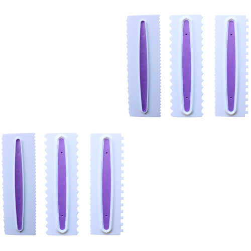 6Pcs Purple Cake Smoother Set Plastic Buttercream Spatulas for Kitchen 2
