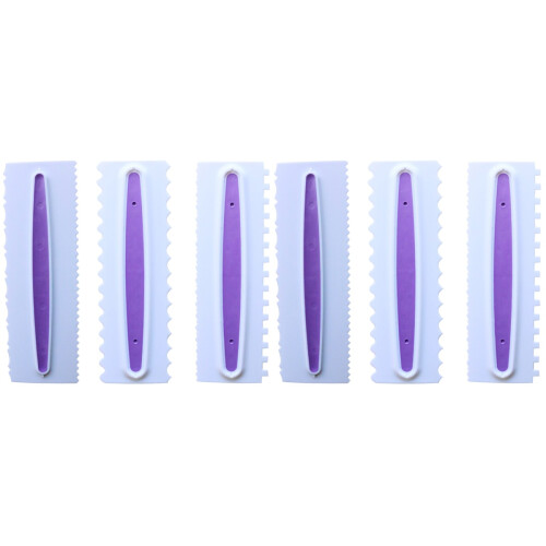 6Pcs Purple Cake Smoother Set Plastic Buttercream Spatulas for Kitchen 1