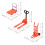 4Sets Orange Mini Platform Cart Forklift Hand Trolley Plastic Toy 11