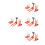 4Sets Orange Mini Platform Cart Forklift Hand Trolley Plastic Toy 7