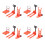 4Sets Orange Mini Platform Cart Forklift Hand Trolley Plastic Toy 8