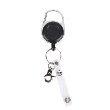 Smooth Surface Retractable Badge Reel, Heavy Duty Badge Clip with Keychain Key Leash Retractor, Sturdy Light weight Design for Nurses Office Staff,