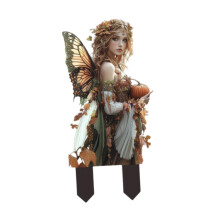 2D Flat Fairy Scene Garden Stake Flower Pot Stake for Backyard Fence O
