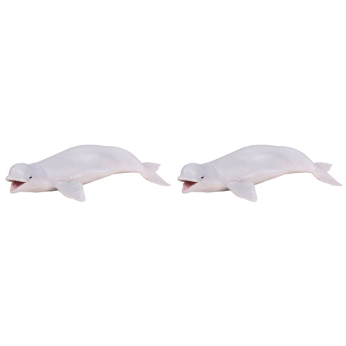 2Pcs White Model Marine Animal Toy Decorative Figurine 1