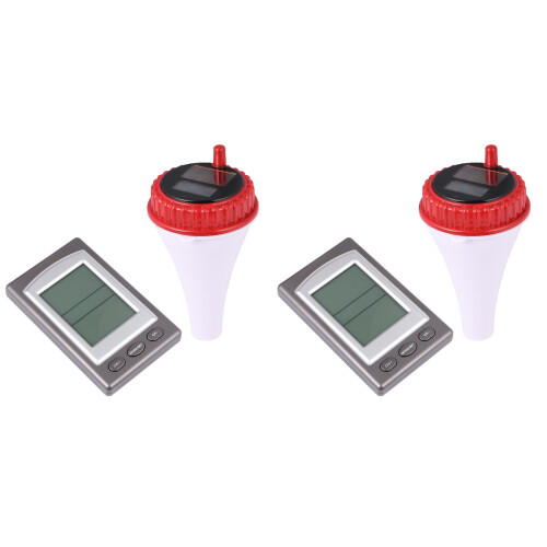 2Pcs Floating Wireless Pool Water Thermometer White Durable Waterproof 1