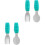 2Sets Green Baby Utensil Stainless Steel Fork Spoon Training Tableware 3