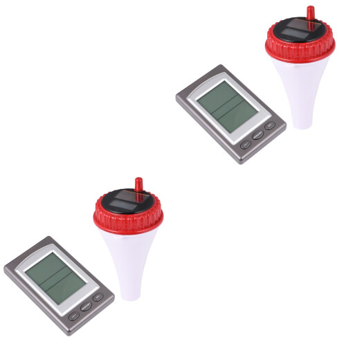 2Pcs Floating Wireless Pool Water Thermometer White Durable Waterproof 2