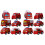 2Sets Red Fire Engine Model Push and Go Car Toys for Educational Play 2