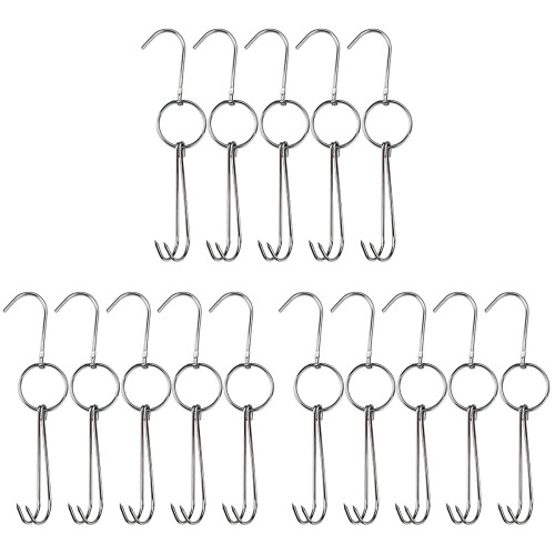 15Pcs Stainless Steel Meat Hooks Double Design for Kitchen Use 1