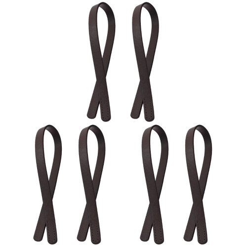 6Pcs Coffee Tote Bag Replacement Straps Thick Leather Handles 1