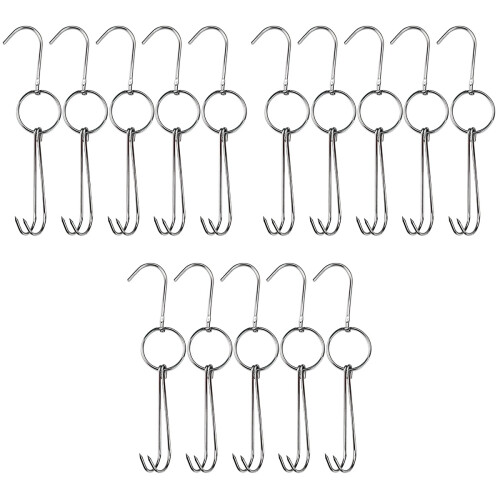 15Pcs Stainless Steel Meat Hooks Double Design for Kitchen Use 2