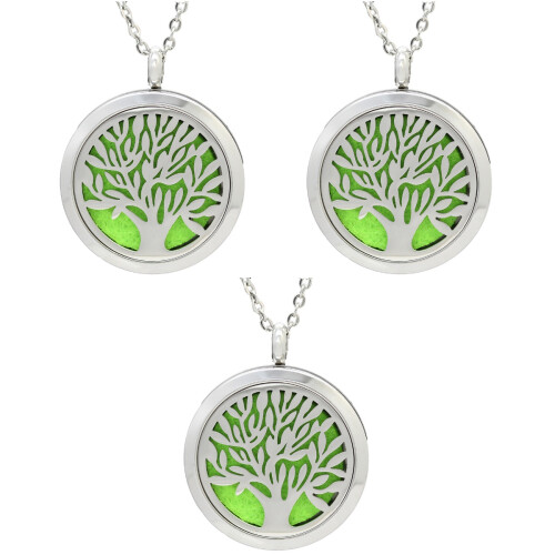 3Pcs Multi Openable Diffuser Locket Aromatherapy Pendant Necklace 2