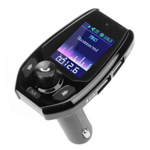 Kabelloser Bluetooth-FM-Transmitter fürs Auto mit Freisprechfunktion, 1,8-Zoll-Display, SD-/TF-Kartenleser, AUX-Eingang, zwei USB-Ladeanschlüssen