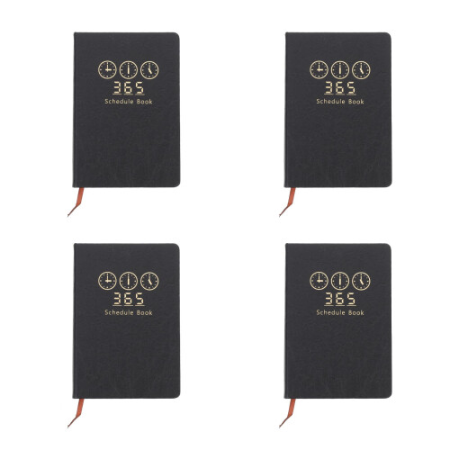 4Pcs Black Academic Planner 2022-2023 Daily Plan Notebook Portable 2