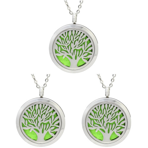 3Pcs Multi Openable Diffuser Locket Aromatherapy Pendant Necklace 1