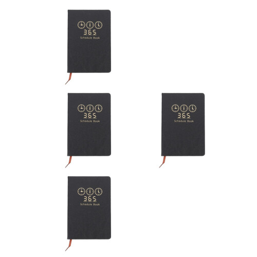 4Pcs Black Academic Planner 2022-2023 Daily Plan Notebook Portable 1