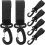 12Pcs Black Rotatable Stroller Hooks for Hanging Diaper Bags and Keys 1