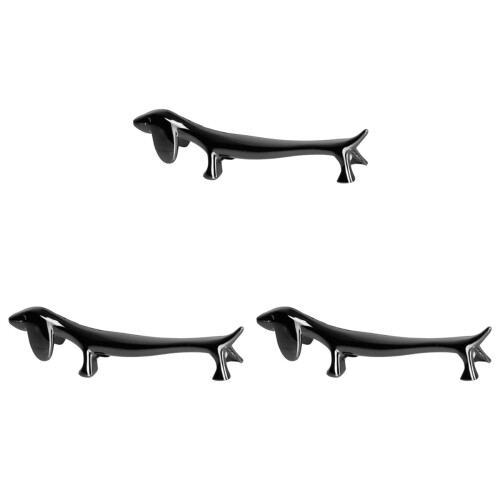 3Pcs Black Dog Spoon Fork Holder Chopstick Rest Rack 1