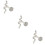 3Pcs Durable Silver Snake Earrings Tiny Minimalist Studs for Women 8