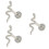3Pcs Durable Silver Snake Earrings Tiny Minimalist Studs for Women 6