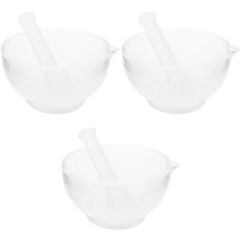 3Ensembles Mortier Pilon Verre Transparent Usage Maison Cuisine 1
