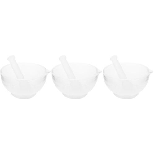 3Ensembles Mortier Pilon Verre Transparent Usage Maison Cuisine 2