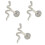 3Pcs Durable Silver Snake Earrings Tiny Minimalist Studs for Women 3