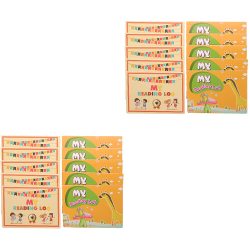 20Pcs Children Reading Log Cards Assorted Color Practical and Portable 2